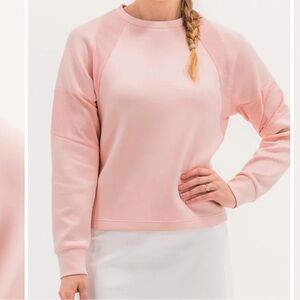 Foray Golf Pink Scuba Crewneck Pullover | Athleisure Golf Top Size S